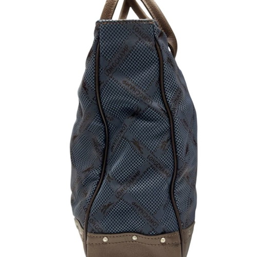Longchamp cloth shoulder handbag used, blue and brown