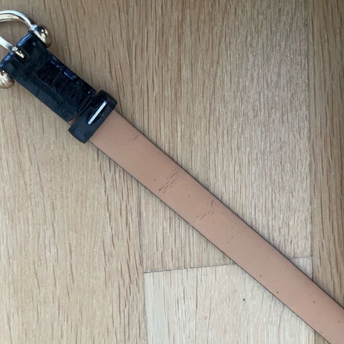 Uterque leather belt used, black, size 80, gold buckle