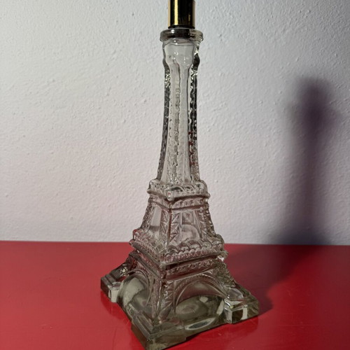 Glass bottle Eiffel Tower used, 24 cm