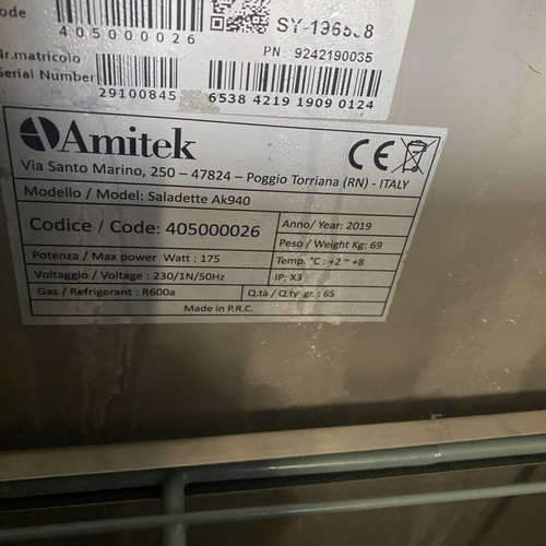 Amitek Saladette Refrigerated Table like new, professional kitchen