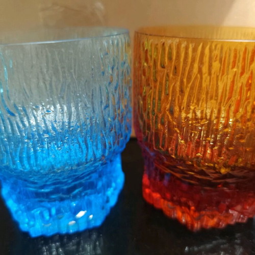 Vintage glasses like new, set of 6, multicolored