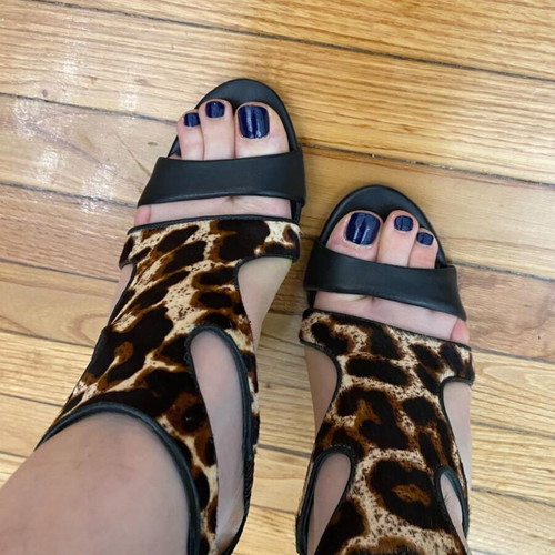 Sandro Paris leopard black heels like new