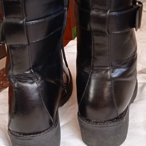 Ankle boots used, size 37, black, decorative laces