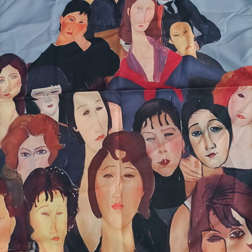 Φουλάρι με art σχέδιο 40x40cm, unisex