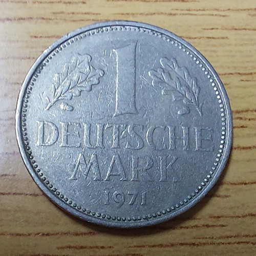 Germany 1 Mark 1971-F coin used