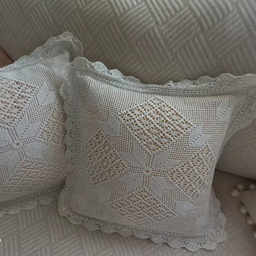 Decorative crochet pillowcases, set of 2, 45x45 cm