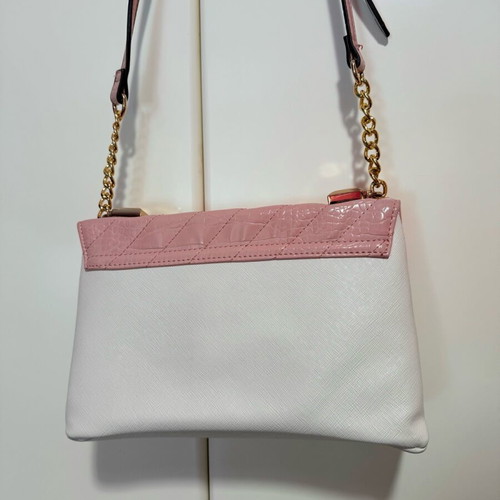 River Island bag like new, pink and white with pearls and gold details