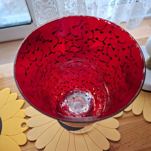 Decorative glass vases Miljogarden Sweden used, set of two