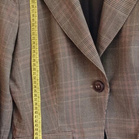 Lineaemme brown checked blazer jacket, women's L