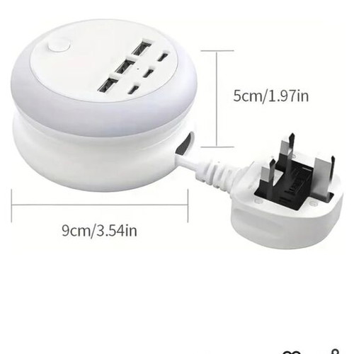 Usb Type C Charger 7-in-1 with 8-Color Ambient Light and Rotating Cable
