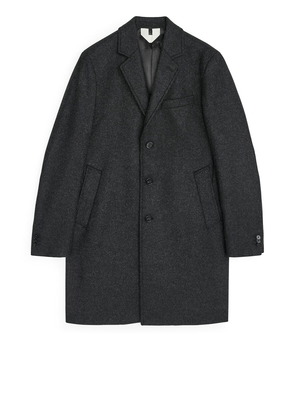 Arket men's gray melton wool coat new, size 50