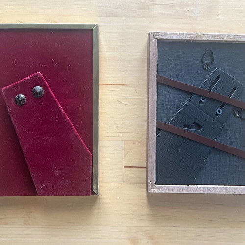 Set of small wooden and metal frames like new