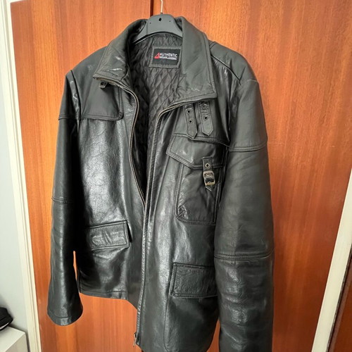 Authentic leather jacket used, black, size M/L