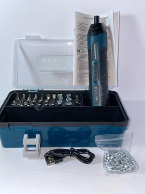 Electric screwdriver set with 3.6V lithium battery and 4 torque settings