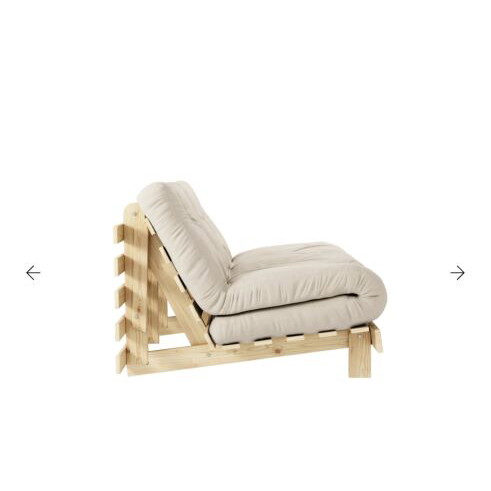 Futon sofa bed, pine wood, multifunctional
