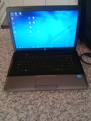HP 650 laptop used with 8GB RAM, Intel Celeron 1000M, Windows 7, battery and bag
