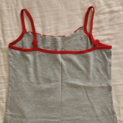 Summer pajama top used, size S, gray and red
