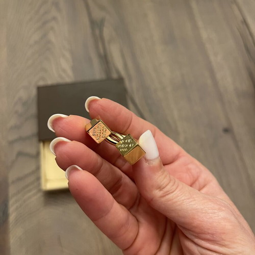 Louis Vuitton Double Cube Ring, gold-tone metal, size 53-54