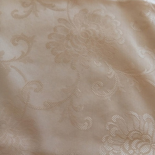 Beige table runner with handmade crochet lace, 61x42 cm