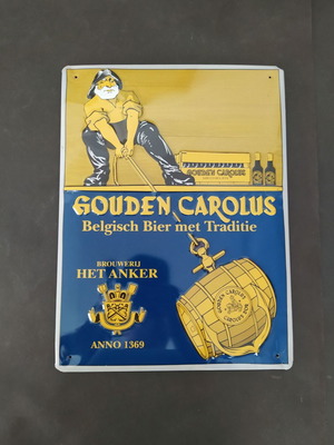 Gouden Carolus Beer Advertising Metal Sign 29x39 cm like new