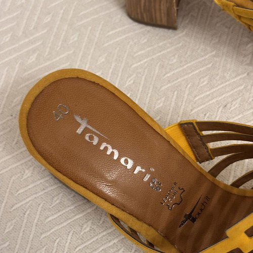 Tamaris mule sandals new, size 40, yellow leather