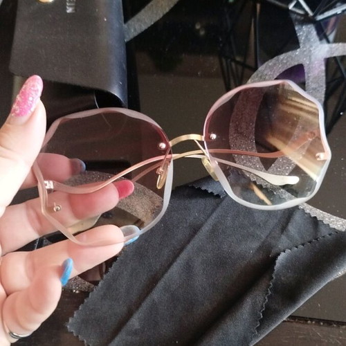Shein asymmetrical sunglasses like new, beige