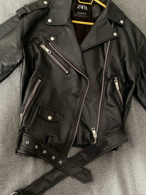 Zara leather jacket used, size S, black