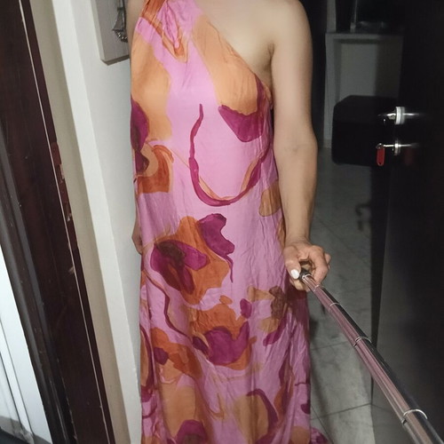 Massimo Dutti maxi one-shoulder asymmetric dress