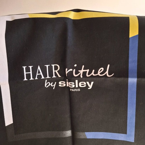 Sisley cotton shoulder bag new, black and yellow