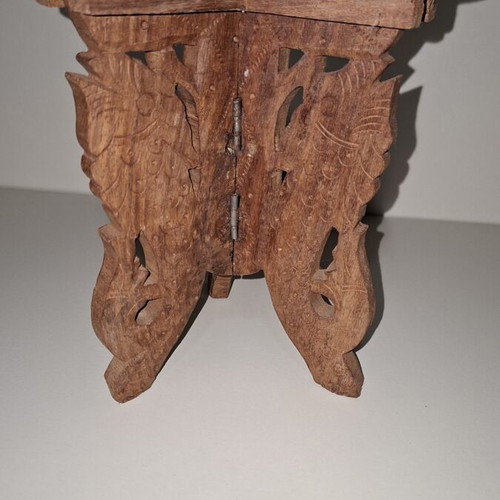 Wooden carved tables set of 2 used with folding legs