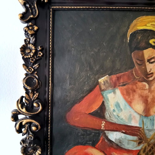 Signed painting like new in wooden frame from the 1970s
