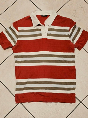 Zara Sport polo shirt, red and white, sizes M and L