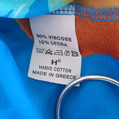 Harris Cotton dress like new, strapless maxi, blue multicolor