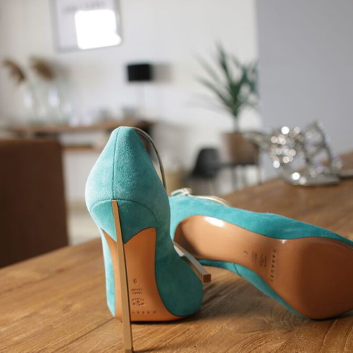 Casadei Blade blue suede pumps new size 39