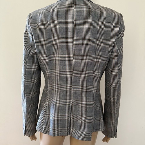 Zara Mid-Length Checked Jacket Used, Size M, Grey