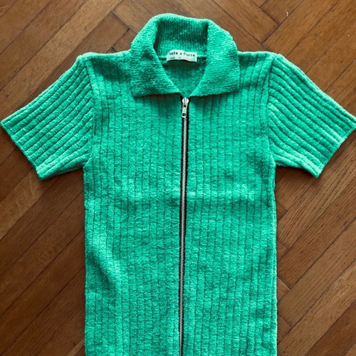 Polo with zipper green S