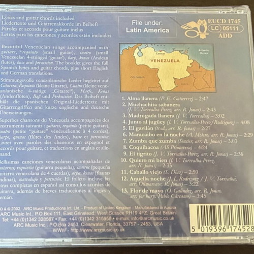 Traditional Songs from Venezuela: De Norte a Sur CD, ARC Music