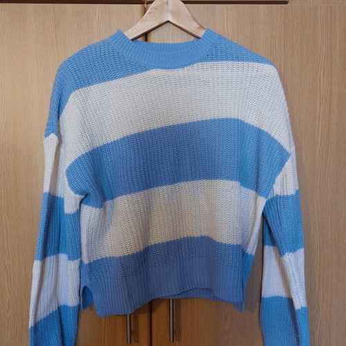 Pink Woman knitted sweater like new, size XS, white and turquoise
