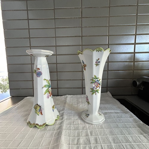 Herend 2 Queen Victoria Vases 22cm new