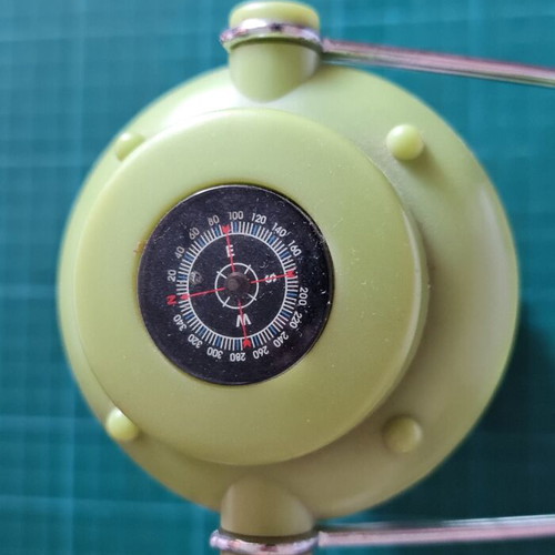 Portable Camping Lamp with Compass used, LED fluorescent bulbs