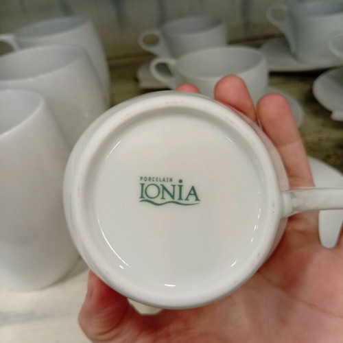 Set of 6 porcelain Ionian mugs and cups like new
