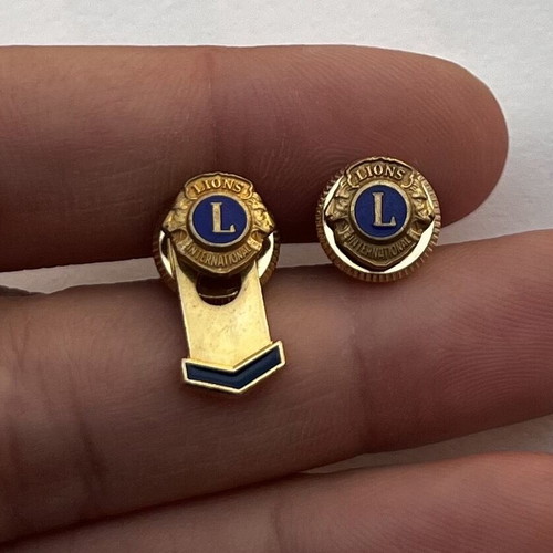 Lions International pins set brass and enamel like new