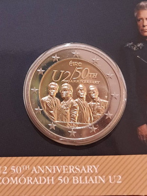 U2 50th Anniversary ιρλανδικό αναμνηστικό νόμισμα 2 ευρώ BU σε Coincard