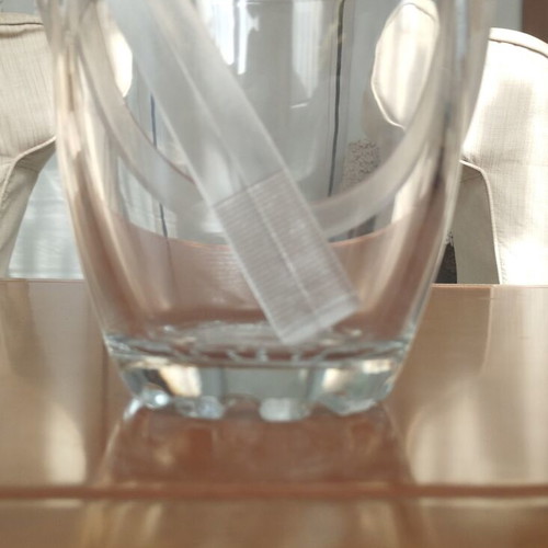Glass Ice Bucket with Tongs and Handle new