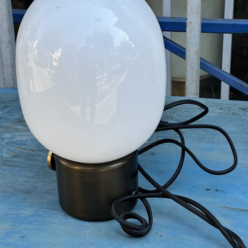 VI Menu table lamp with opal glass, 30×17 cm