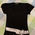 Rocco Barocco women's black short-sleeve t-shirt new, size L