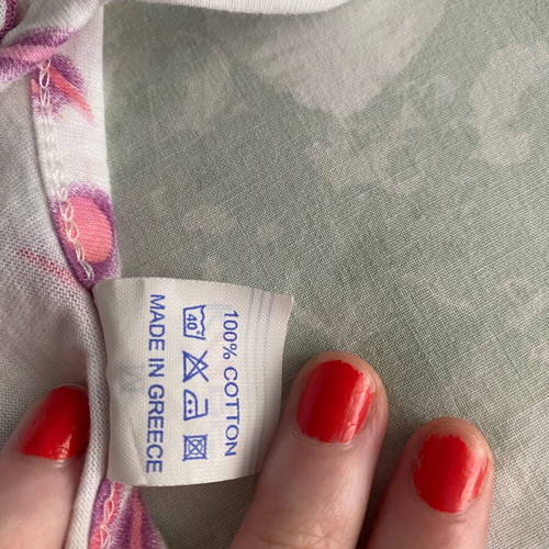 Y2k floral white mini dress with pink flowers and front slit, new