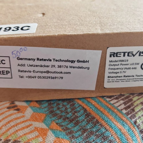 Retevis RB619 PMR446 Radio Station New