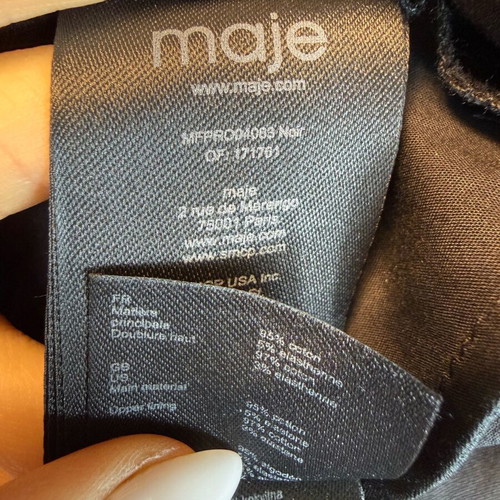 Maje cotton short black dress like new, size 36