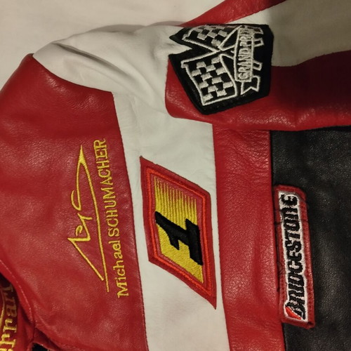 Ferrari jacket, genuine leather, red and white, teen size